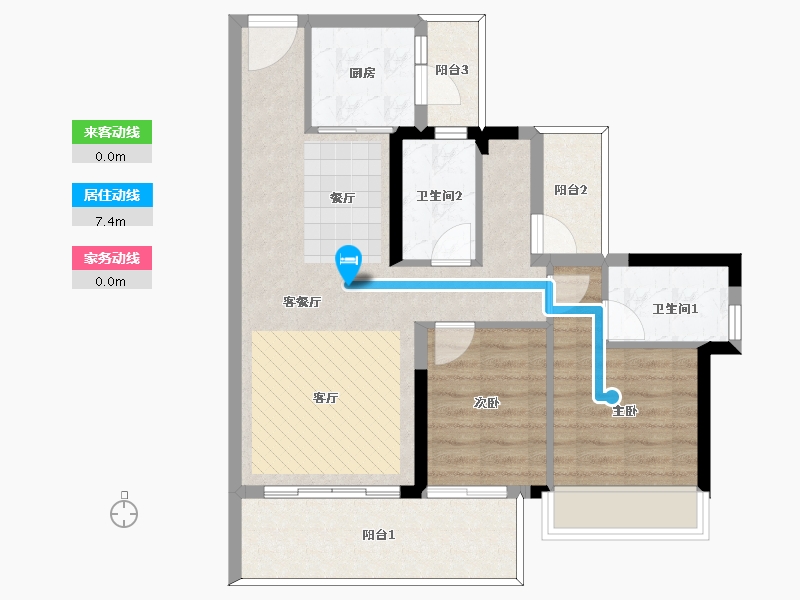 广东省-惠州市-龙湾天宸-75.74-户型库-动静线