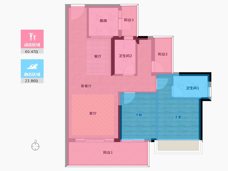 广东省-惠州市-龙湾天宸-75.74-户型库-动静分区