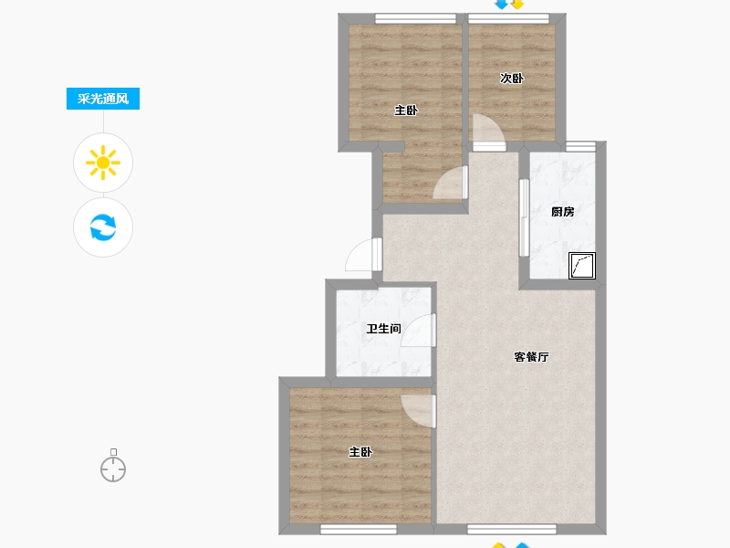 北京-北京市-阳光城·檀悦-73.00-户型库-采光通风