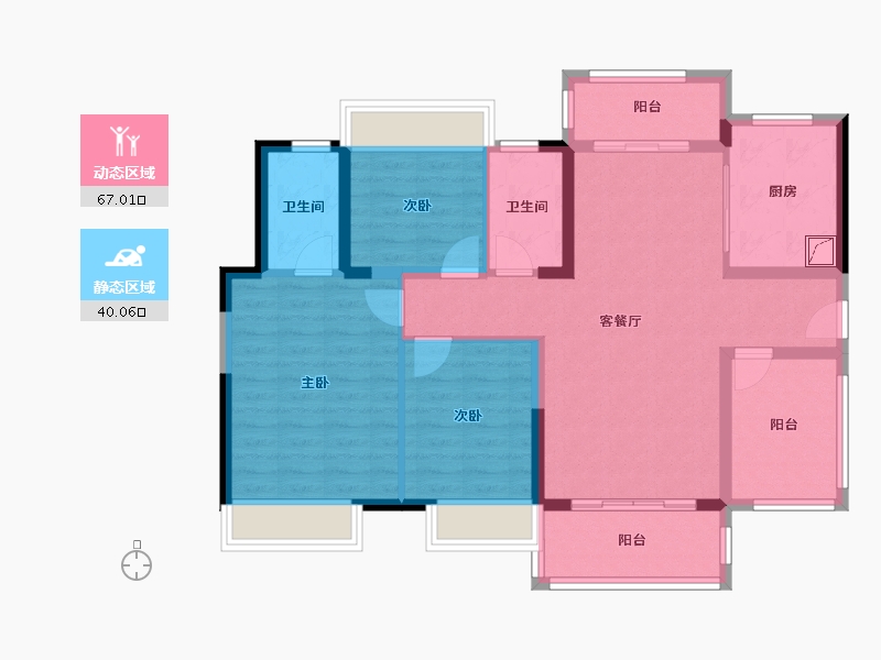 广东省-河源市-保利188阅江台-95.12-户型库-动静分区