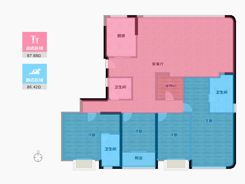 福建省-厦门市-保利国贸天琴-159.10-户型库-动静分区