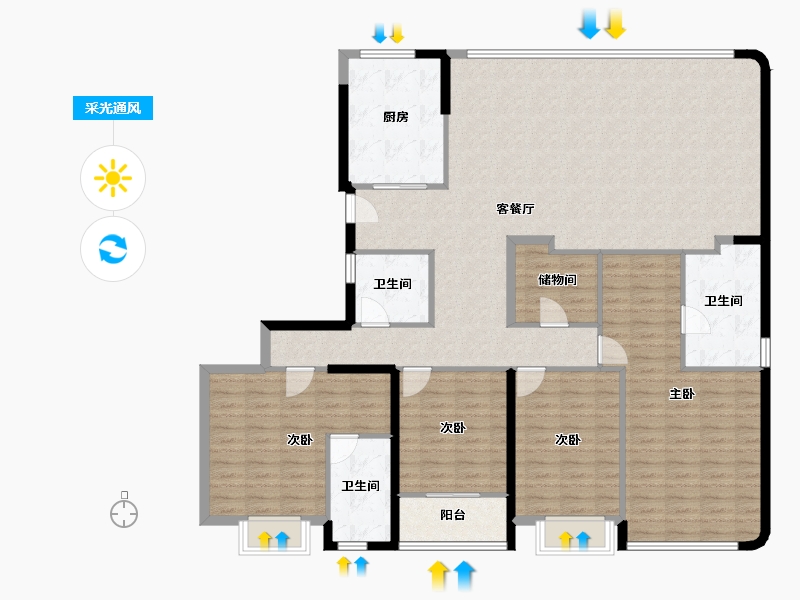 福建省-厦门市-保利国贸天琴-159.10-户型库-采光通风