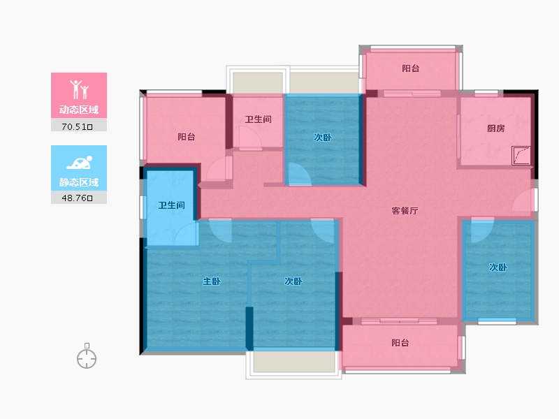 广东省-河源市-保利188阅江台-105.77-户型库-动静分区