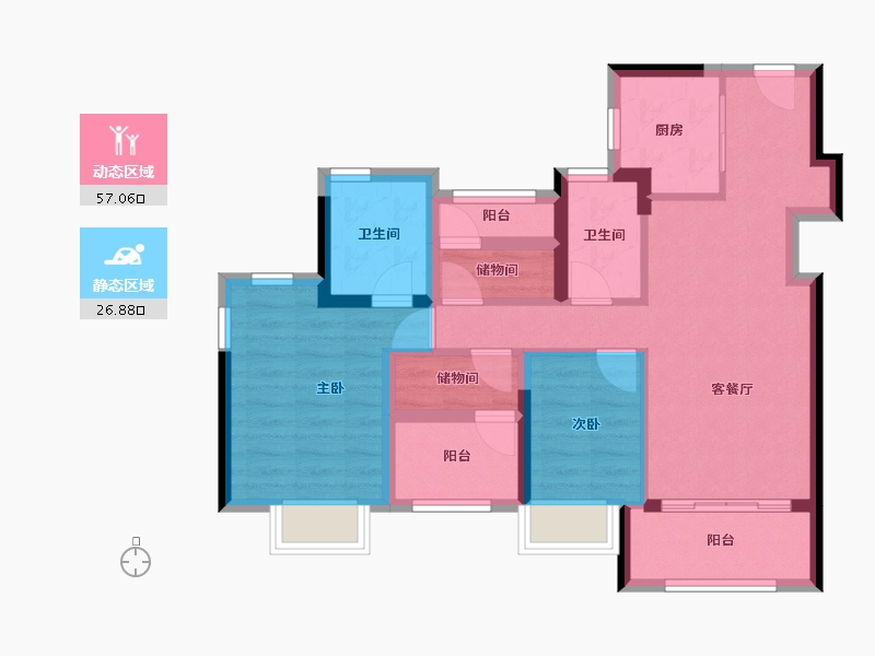 广东省-广州市-中建凤榕台-73.24-户型库-动静分区