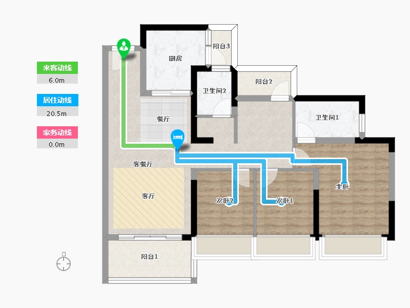 广东省-惠州市-灿邦珑廷观邸-87.25-户型库-动静线