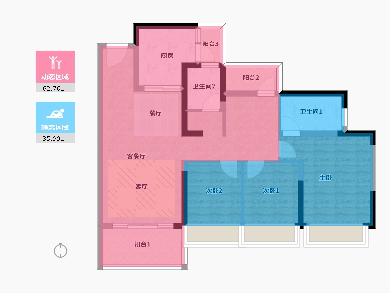 广东省-惠州市-灿邦珑廷观邸-87.25-户型库-动静分区