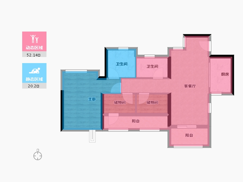 广东省-广州市-中建凤榕台-63.06-户型库-动静分区