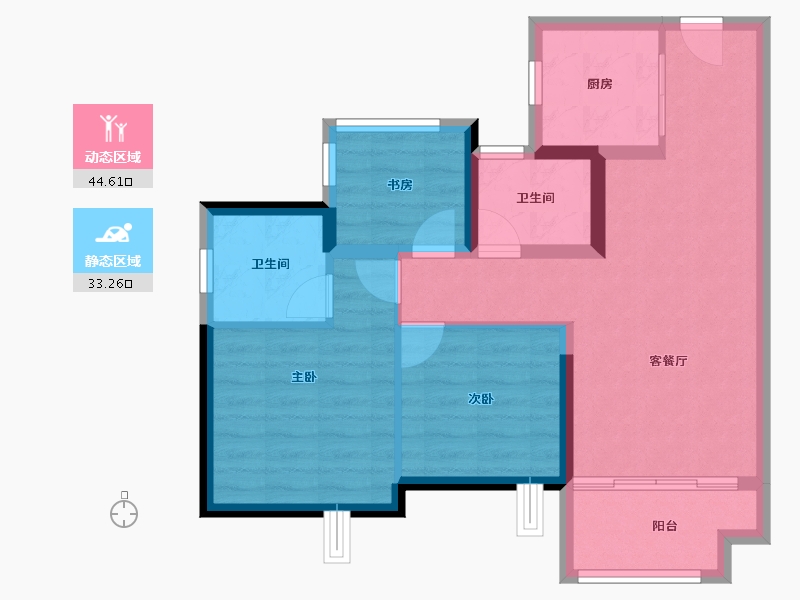 广东省-广州市-佳源揽境-68.97-户型库-动静分区