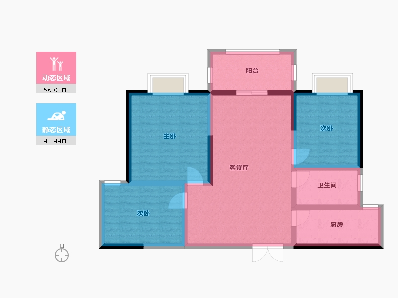 江苏省-宿迁市-水润新城-87.00-户型库-动静分区