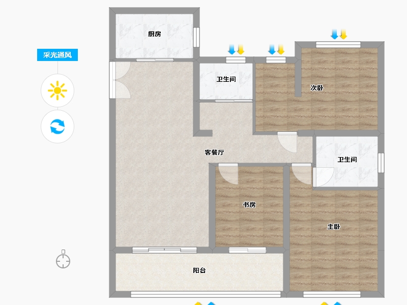 江苏省-盐城市-新城悦隽首府-100.00-户型库-采光通风