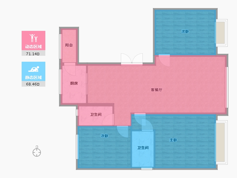 新疆维吾尔自治区-昌吉回族自治州-特变世纪广场-128.00-户型库-动静分区