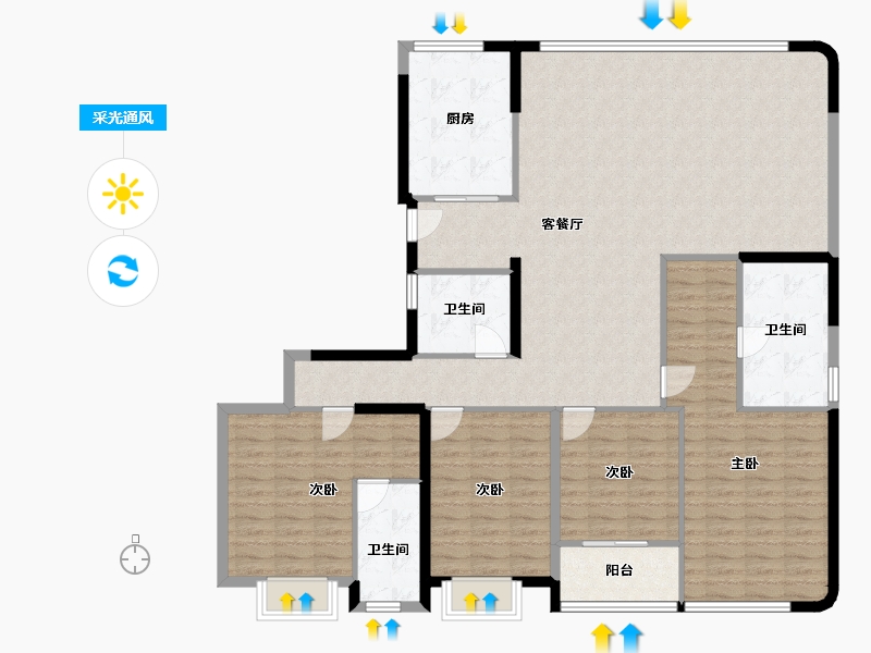 福建省-厦门市-保利国贸天琴-152.02-户型库-采光通风