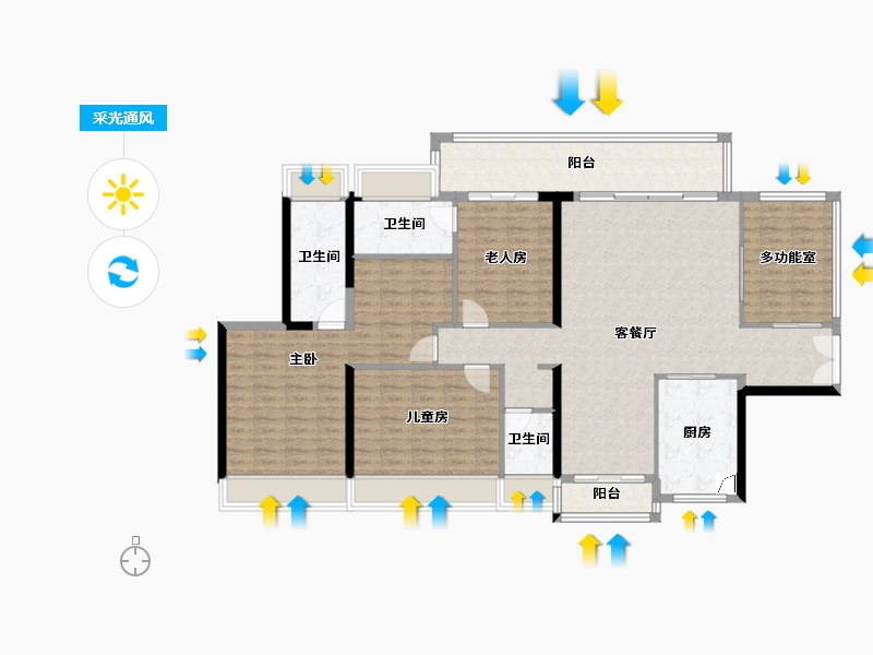 广东省-河源市-保利188阅江台-148.77-户型库-采光通风