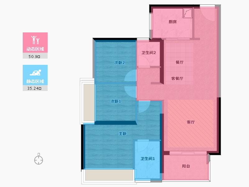 广东省-惠州市-灿邦珑廷观邸-76.87-户型库-动静分区