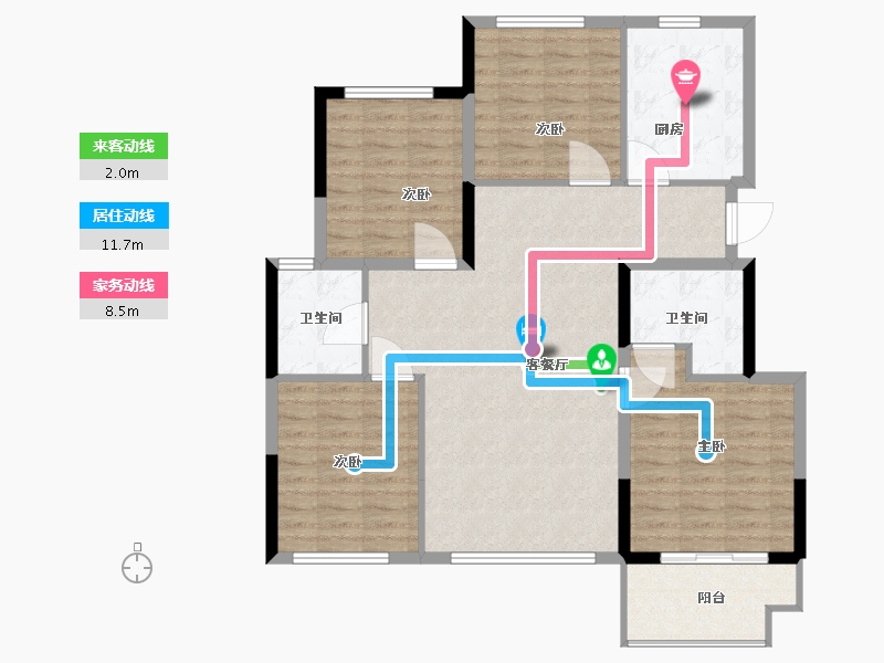 江苏省-徐州市-荣华.公园四季-106.00-户型库-动静线