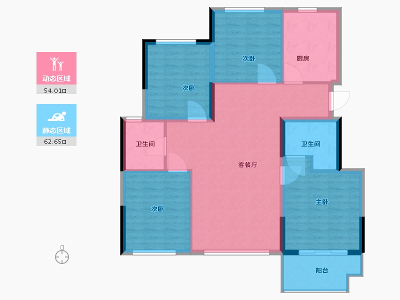 江苏省-徐州市-荣华.公园四季-106.00-户型库-动静分区