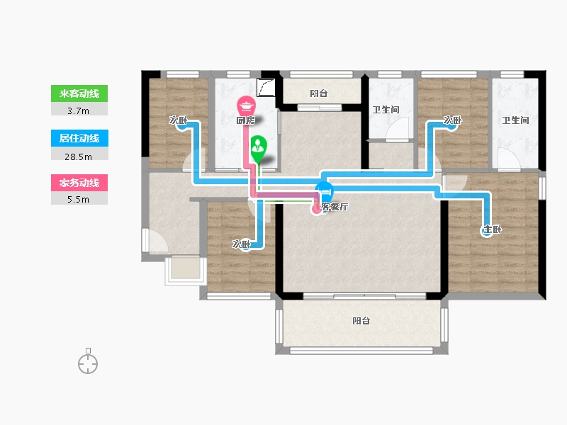 广东省-广州市-中海观澔府-105.35-户型库-动静线