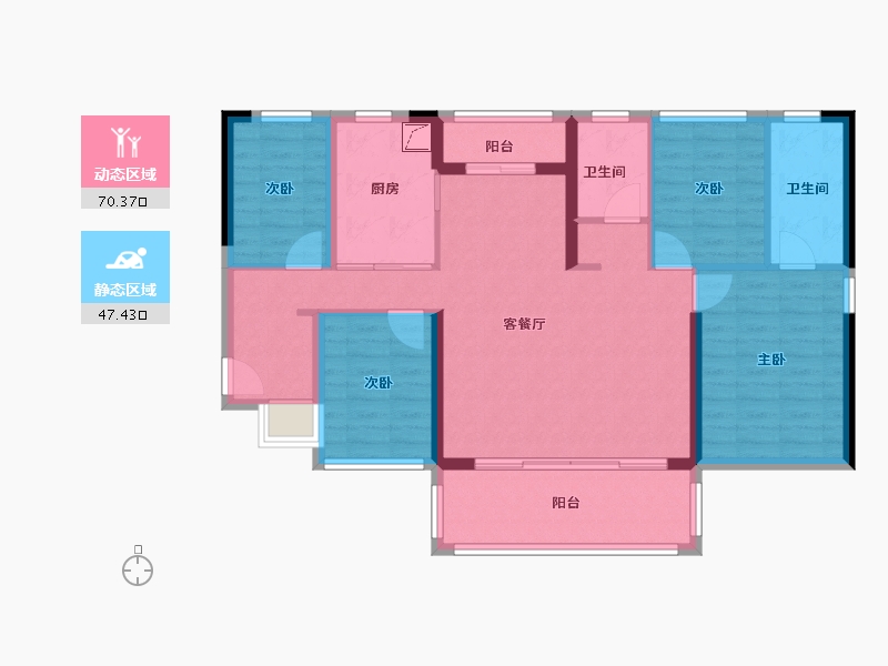 广东省-广州市-中海观澔府-105.35-户型库-动静分区