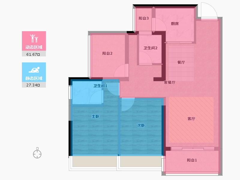 广东省-惠州市-湾上一品-79.20-户型库-动静分区