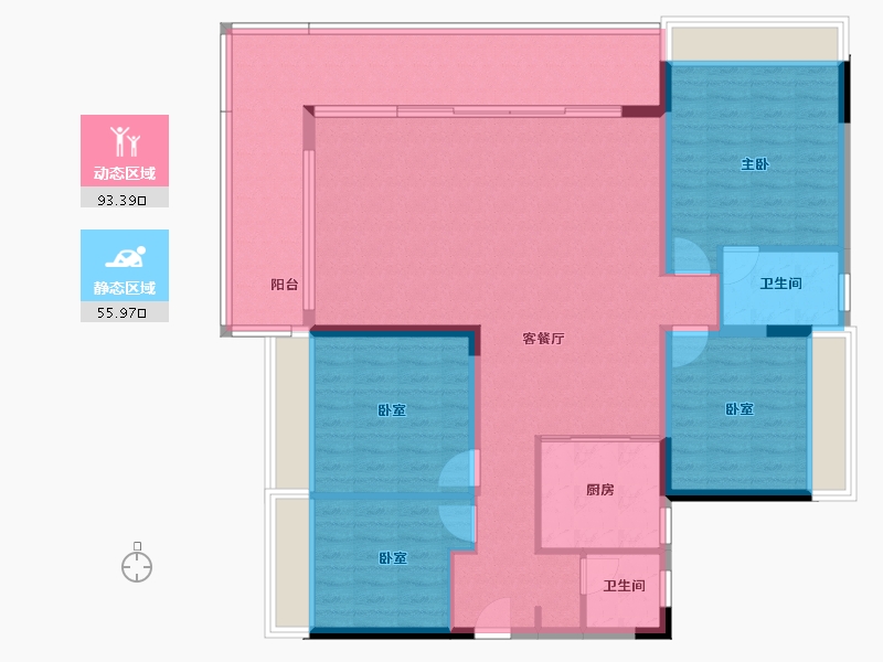 四川省-绵阳市-九洲江渚-135.49-户型库-动静分区