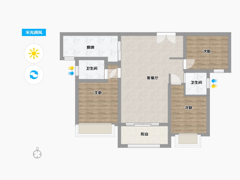 山东省-滨州市-融汇新里程-97.00-户型库-采光通风