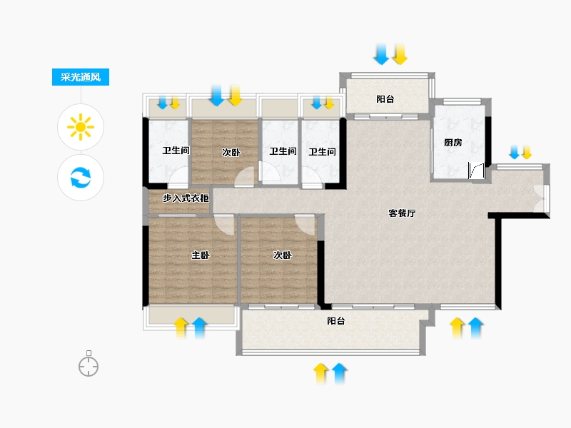 广东省-河源市-华丰国贸金湾-124.80-户型库-采光通风