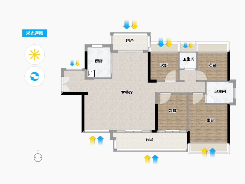 广东省-河源市-华丰国贸金湾-127.21-户型库-采光通风