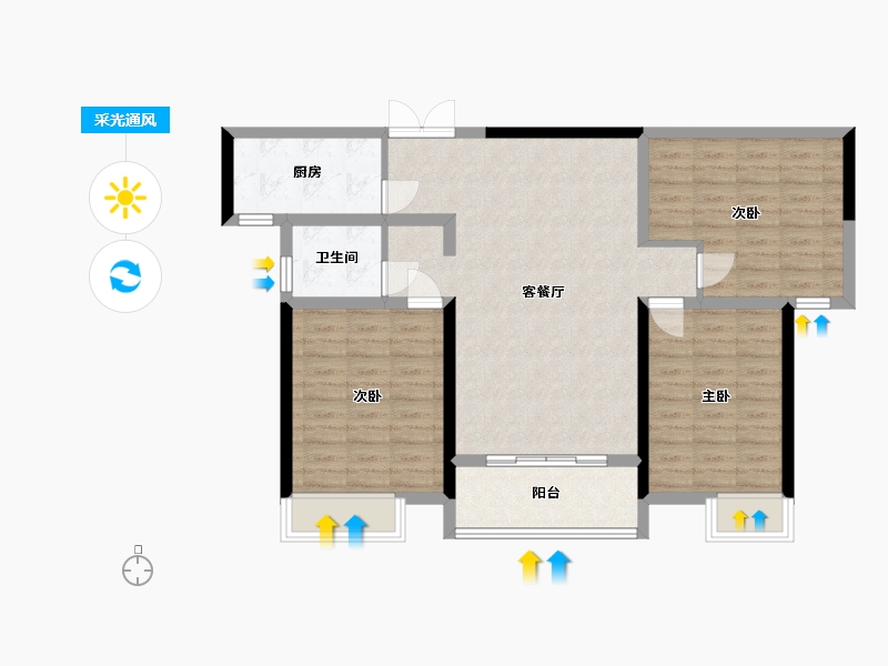 河南省-南阳市-文旅城-90.00-户型库-采光通风