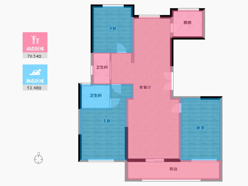 河南省-开封市-朝阳府-135.20-户型库-动静分区