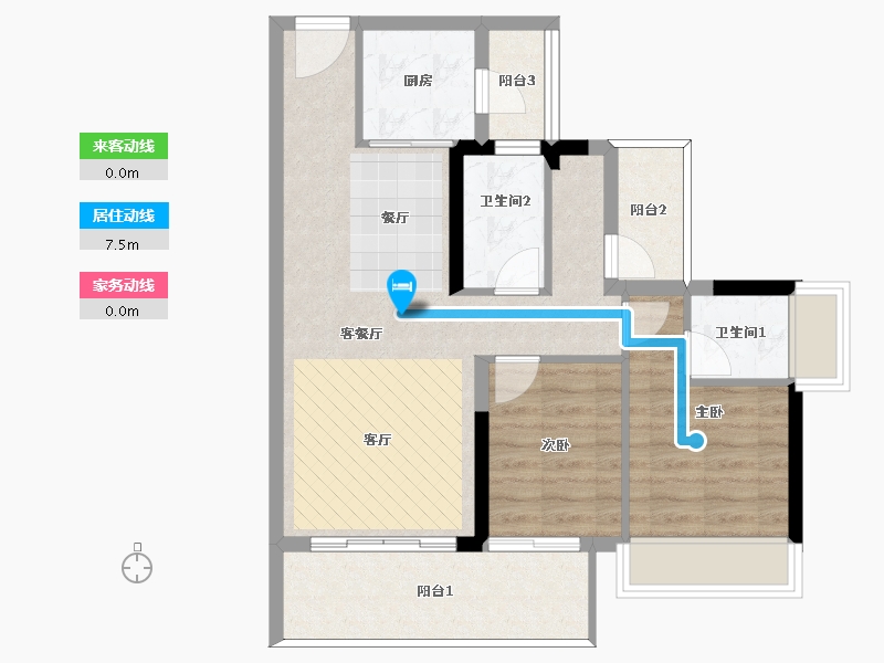 广东省-惠州市-龙湾天宸-72.68-户型库-动静线