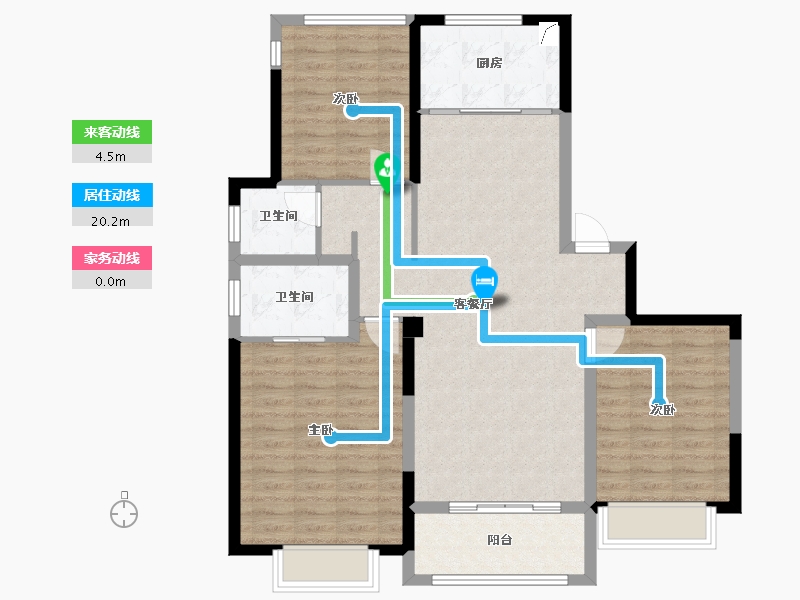 江苏省-泰州市-海棠府-100.00-户型库-动静线