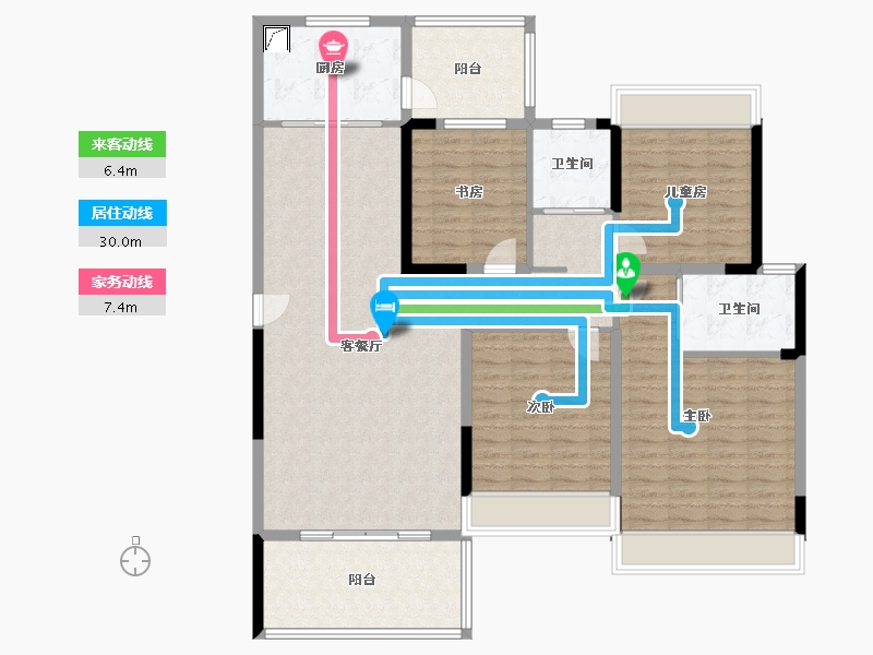 湖北省-黄石市-航宇仁智山水-140.00-户型库-动静线