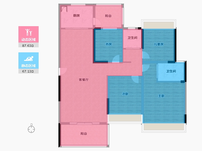 湖北省-黄石市-航宇仁智山水-140.00-户型库-动静分区