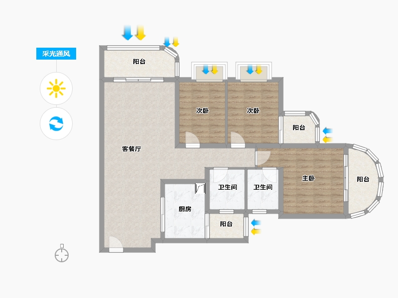 贵州省-贵阳市-新华苑-112.00-户型库-采光通风