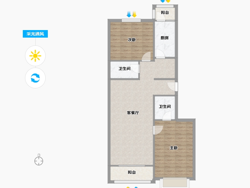 北京-北京市-香林郡-36号楼-92.00-户型库-采光通风