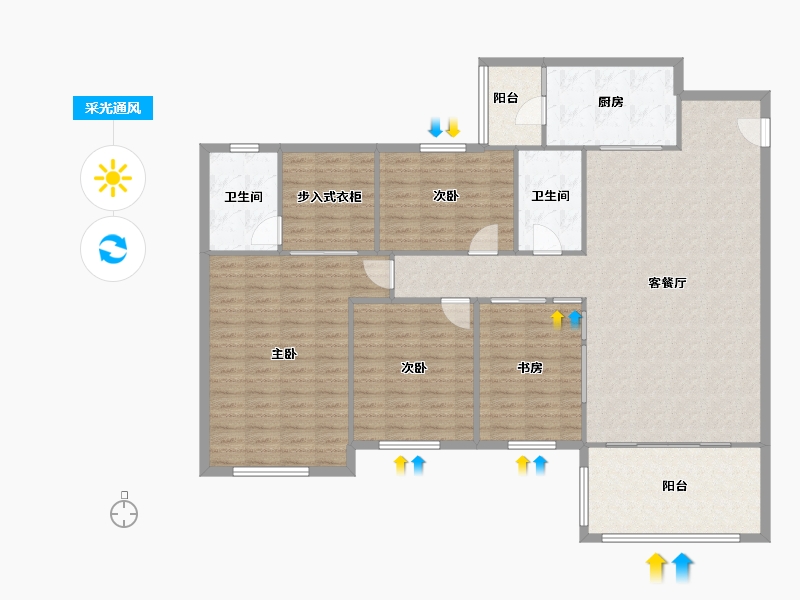 广东省-江门市-新会碧桂园-136.00-户型库-采光通风