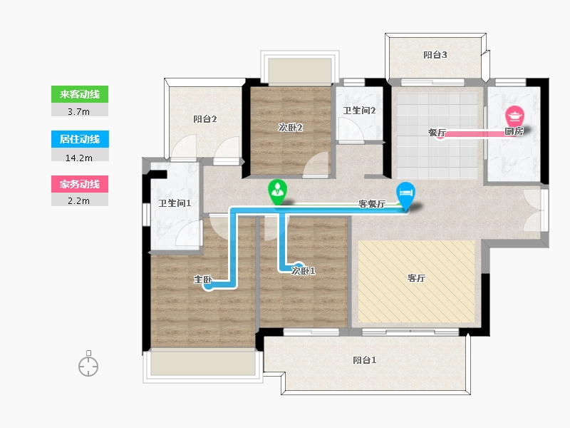 广东省-惠州市-龙湾天宸-94.41-户型库-动静线