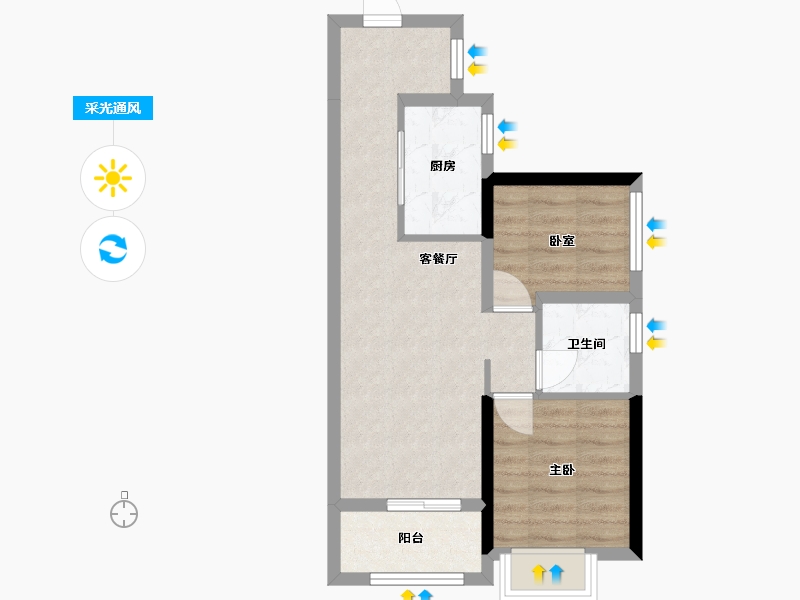 广东省-广州市-中建·岭南悦府-60.00-户型库-采光通风