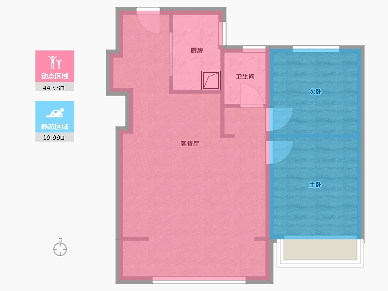 黑龙江省-哈尔滨市-昆仑时代中心-57.69-户型库-动静分区