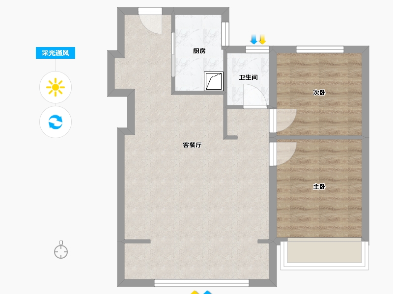 黑龙江省-哈尔滨市-昆仑时代中心-57.69-户型库-采光通风