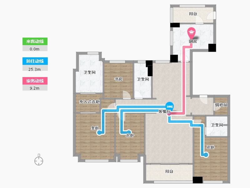 浙江省-宁波市-万科·惇叙里-154.00-户型库-动静线