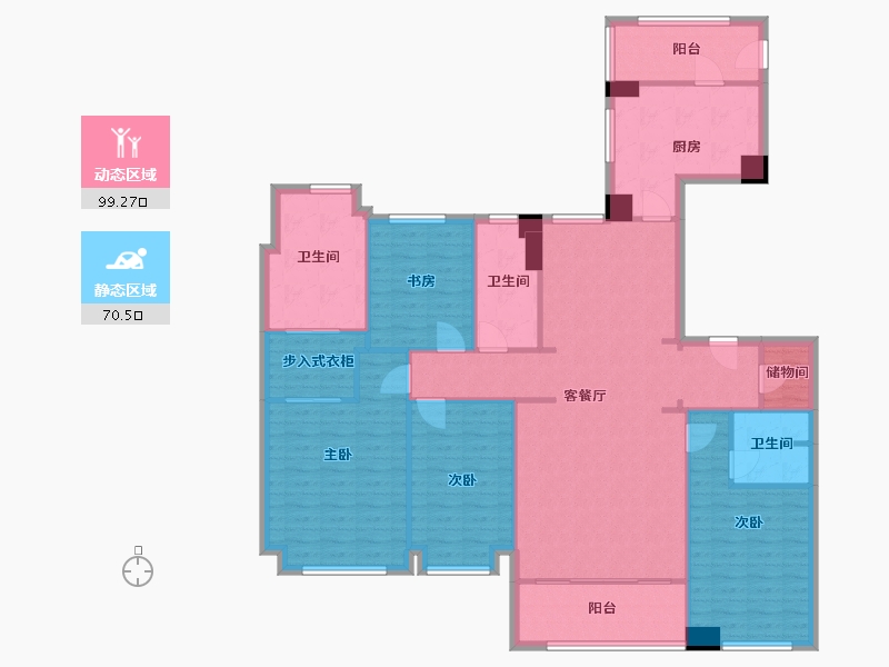 浙江省-宁波市-万科·惇叙里-154.00-户型库-动静分区