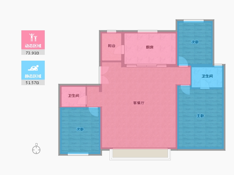 河北省-唐山市-万科观澜-114.65-户型库-动静分区