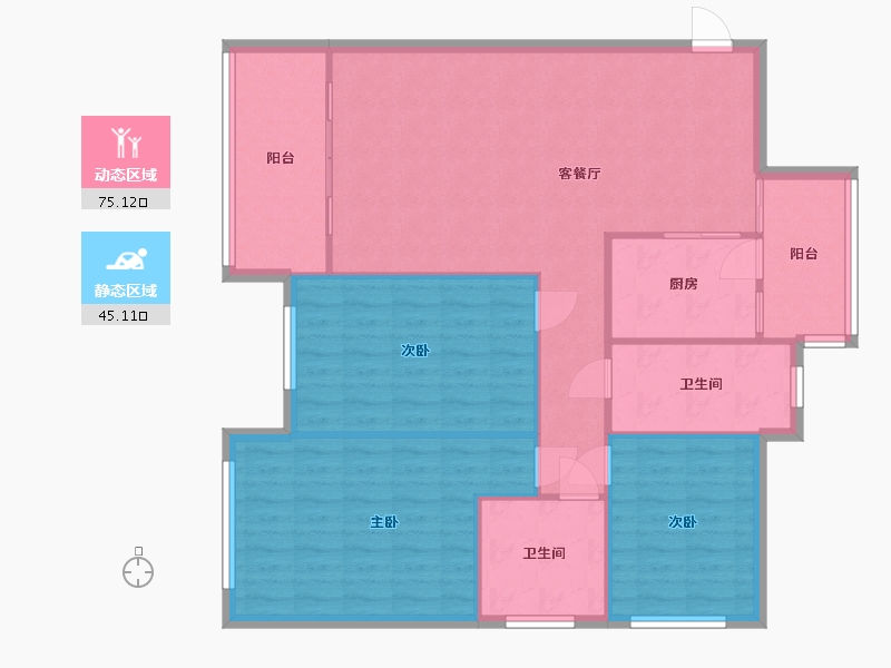 广东省-中山市-奥城花园-二期-110.18-户型库-动静分区