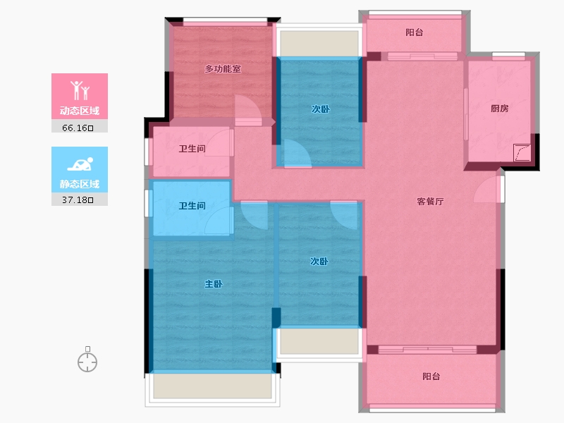 广东省-清远市-方直·君汇世家-88.56-户型库-动静分区