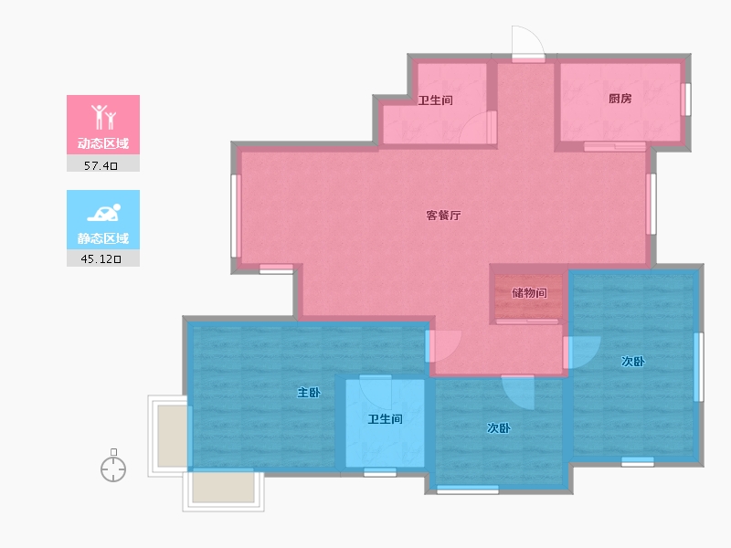 天津-天津市-畅悦华庭-100.00-户型库-动静分区