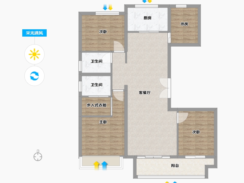 河南省-商丘市-天龙湖中央公园-102.40-户型库-采光通风