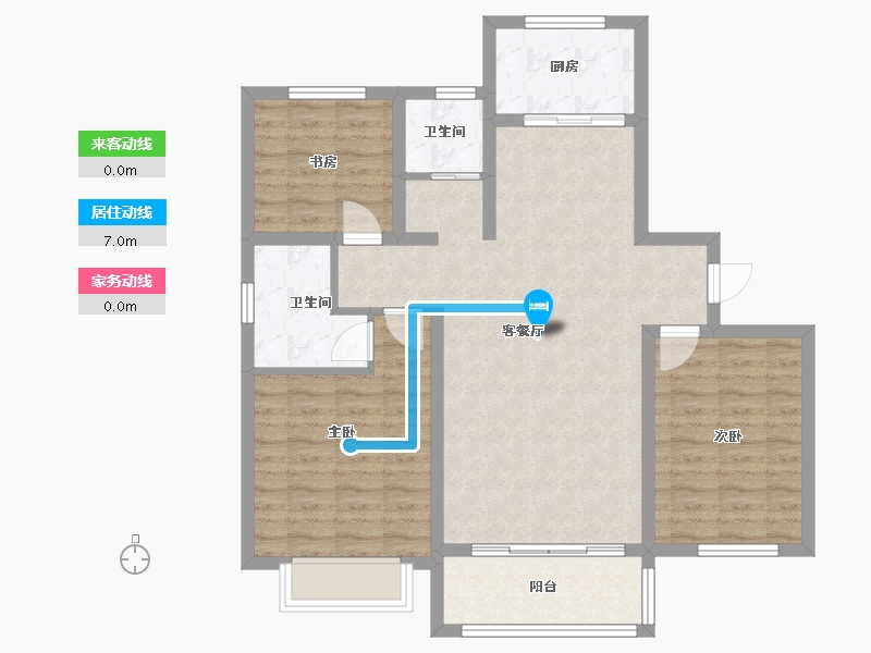 陕西省-渭南市-奉先警苑-90.40-户型库-动静线