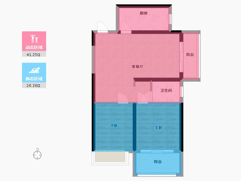 河南省-郑州市-万华城·华府-60.00-户型库-动静分区