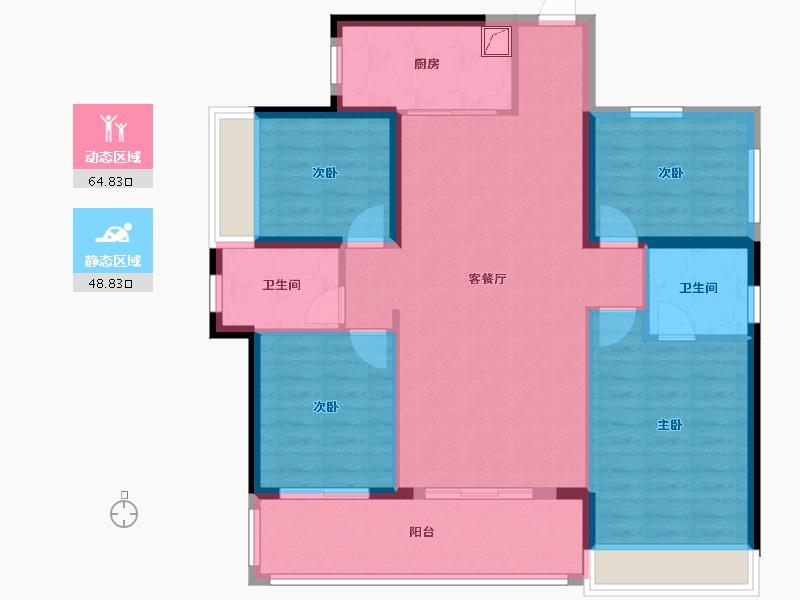 广东省-汕头市-中海地产悦江府北区东区-102.40-户型库-动静分区